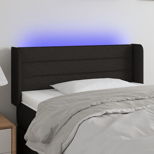 vidaXL LED Kopfteil Stoff Schwarz 103x88 cm