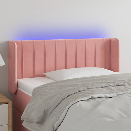 vidaXL LED-Kopfteil für Bett, Stoff, Rosa, 103x88 cm