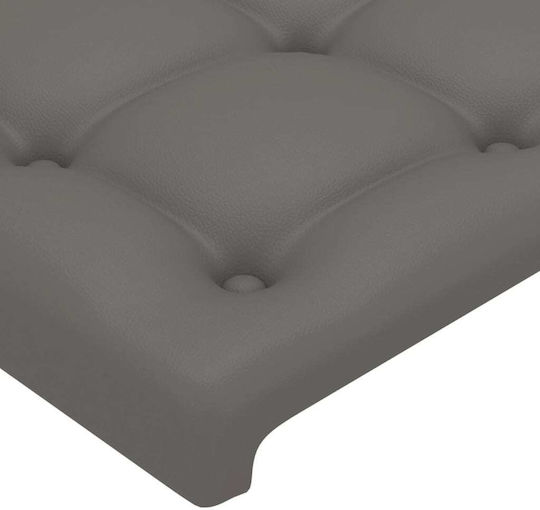 vidaXL LED-Kopfteil aus Kunstleder, Grau, 103 x 88 cm