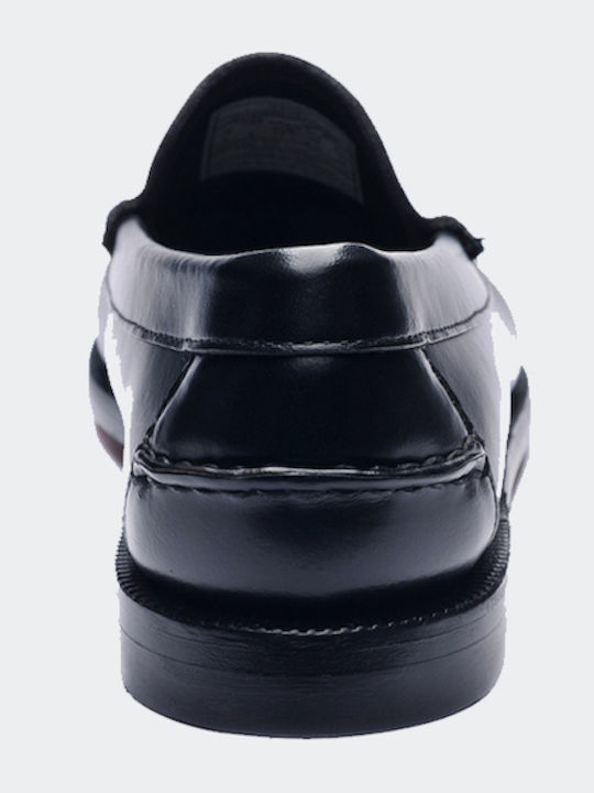 Leder Damen Bootsschuhe in Schwarz Farbe