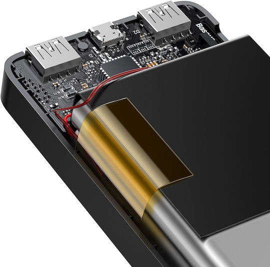 Baseus Bipow Overseas Edition Power Bank 30000mAh 15W cu 2 Porturi USB-A și Port USB-C Negru