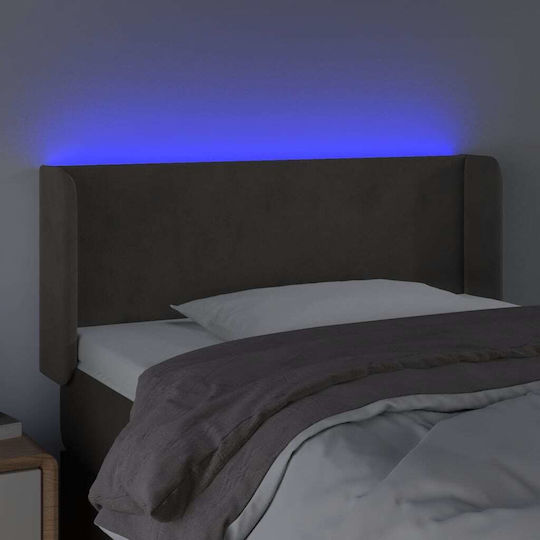 vidaXL LED Fabric Bed Headboard Dark Grey 103x88cm