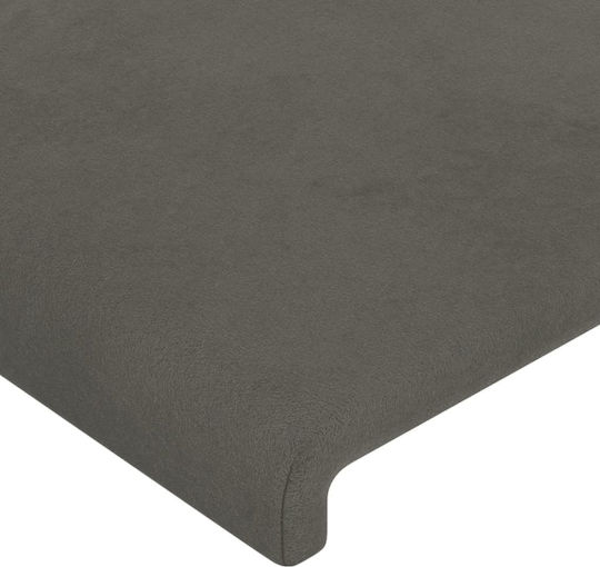 vidaXL LED Fabric Bed Headboard Dark Grey 103x88cm