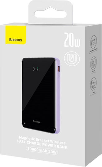 Baseus MagSafe Power Bank 10000mAh 20W с USB-C порт Лилав