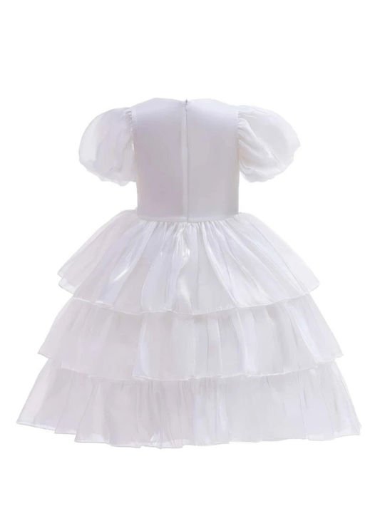 Meng Baby Kids Dress Short Sleeve White