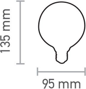 Inlight LED Bulb 8W 135mm for Socket E27 and Shape G95 Warm White 650lm