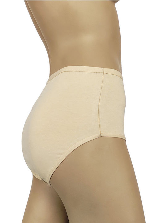 Onurel Baumwolle Hohe Taille Damen Slip MultiPack Beige