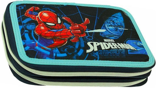 Gim Spiderman Pencil Case Full with 2 Compartments Blue