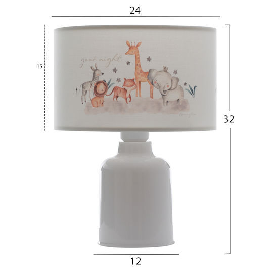 HomeMarkt Led Παιδικό Φωτιστικό Πορτατίφ Baloo με Προβολή Σχεδίων Λευκό 24x24x32εκ.