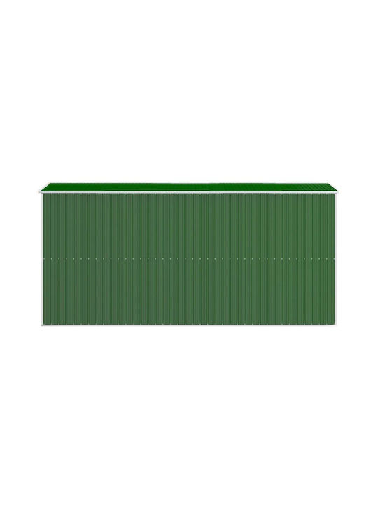 Метален Градински Склад Галванизиран Зелен с Вентилационен Отвор Дължина 1.92xШирина 4.4xВисочина 2.23м