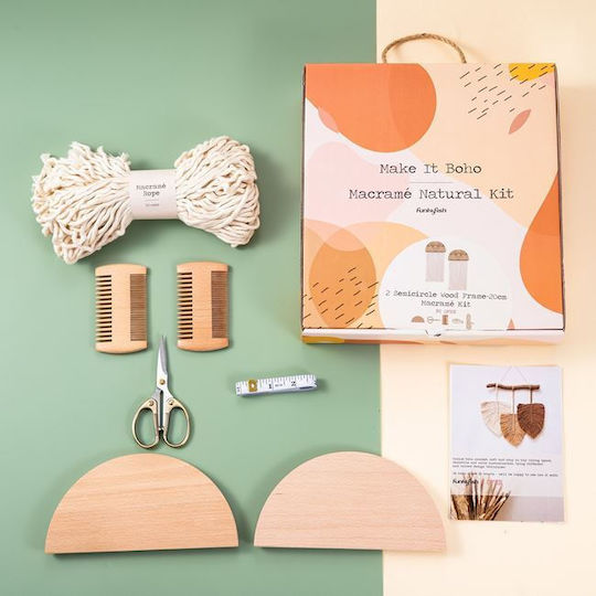 Funkyfish Macrame Kit Wood Half Round Frame Kit de artizanat