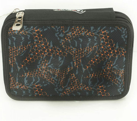 No Fear Tiger Pencil Case Full 27pcs with 2 Compartments Black