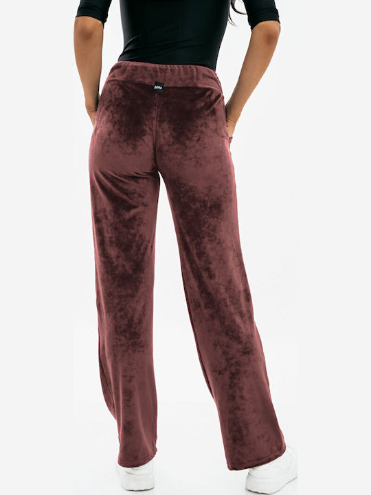 Pantaloni de Trening Catifea Maro
