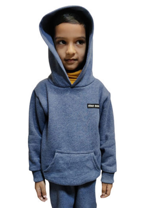 Star Body H Kinder Sweatshirt mit Kapuze und Taschen Hellblau