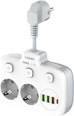 Ldnio 2-Outlet Power Strip with USB White