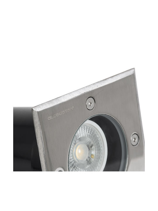 GloboStar Spot Floor Lamp 40W IP68 for GU10 Light Bulb Base Silver