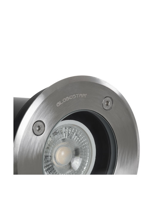 GloboStar Floor Spot IP68 for GU10 Socket Silver