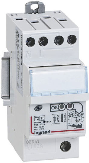 Legrand 2-Poles Inspired T2 Panel Lightning Protection 12kA with Integrated Protection