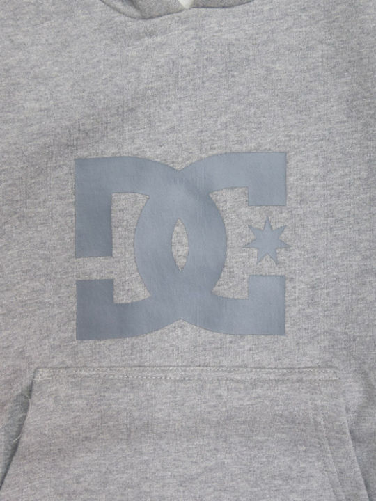 Fleece Παιδικό Φούτερ με Κουκούλα και Τσέπες Γκρι Star