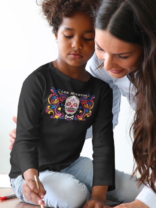 Los Muertos long-sleeved kids T-shirt - BLACK