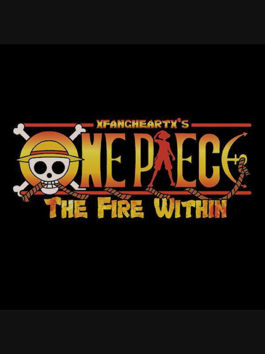 Takeposition Φούτερ Ζακέτα με Κουκούλα One Piece The Fire Within σε Μπορντό χρώμα