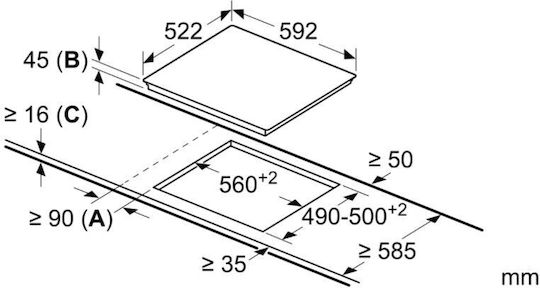 Bosch Serie 6 Plită Ceramică Autonom cu Funcție de Blocare 59.2x52.2εκ.