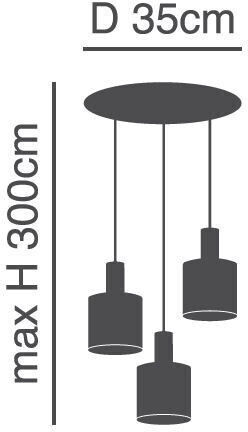 Home Lighting Κρεμαστό Φωτιστικό Καφέ με Ντουί E27 35εκ.