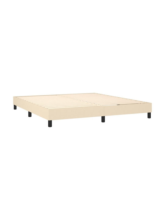 Bed Queen Upholstered with Fabric Blue with Slats & Mattress 160x200cm