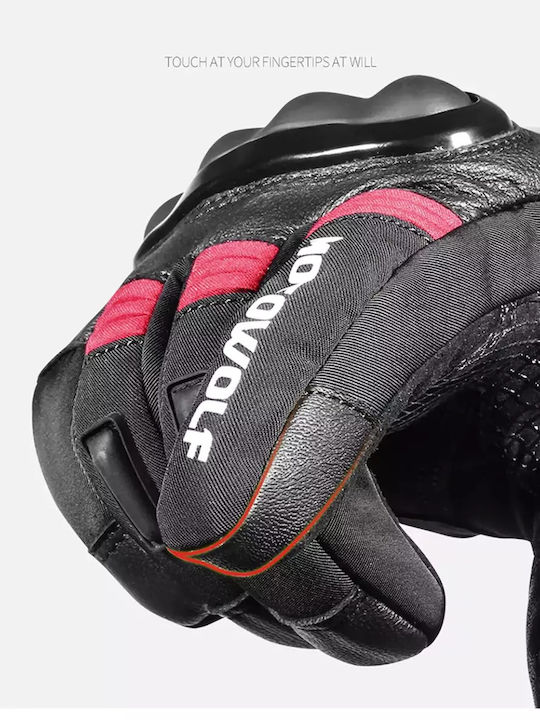 Motowolf MDL0318 Зимни Мъжки Мотоциклетни ръкавици Softshell Водоустойчиви Черен