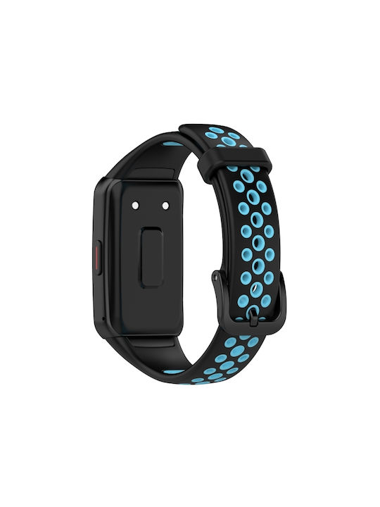 Dual Color Λουράκι Σιλικόνης Black / Blue (Honor Band 6 / Huawei Band 6)