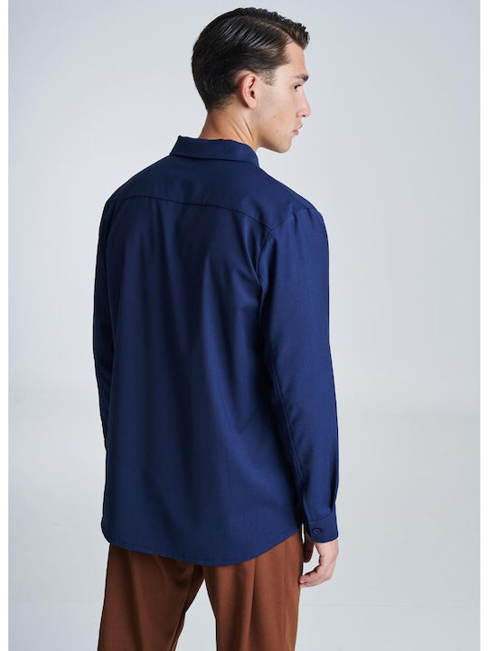 P/Coc P- Men's Shirt Long Sleeve Navy Blue