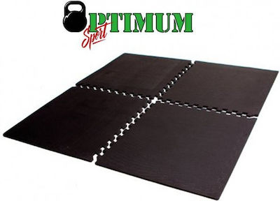 Optimum EVA Gym Floor Puzzle Tatami Mat Black 4pcs 62x62x1.2cm