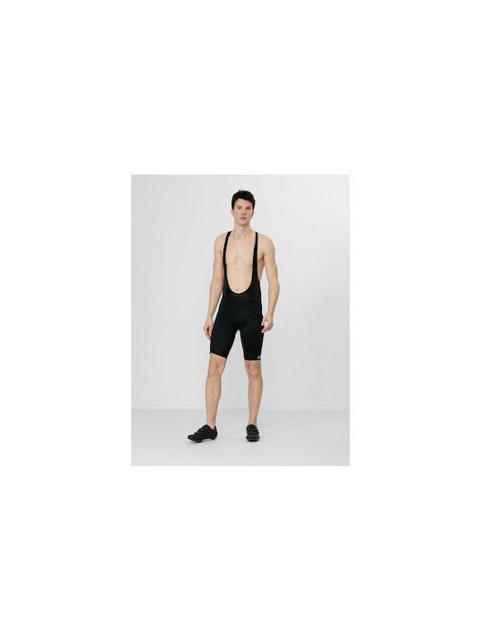 4F Pantaloni de ciclism cu bretele Negru