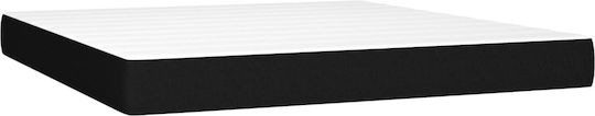 Bed Queen Upholstered with Fabric Black with Slats & Mattress 160x200cm