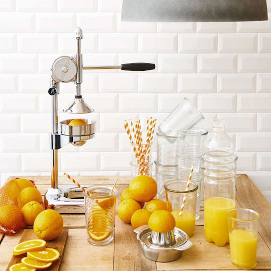Butlers Grove Menuett Κλασικός Στίφτης Λεμονιού / Πορτοκαλιού με Δοχείο από Ανοξείδωτο Ατσάλι σε Ασημί Χρώμα