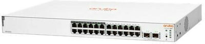 Aruba Instant On 1830 24G 12p Class4 PoE 2SFP 195W Gestionat L2 / L3 PoE+ Switch cu 24 Porturi Gigabit (1Gbps) Ethernet și 2 Porturi SFP