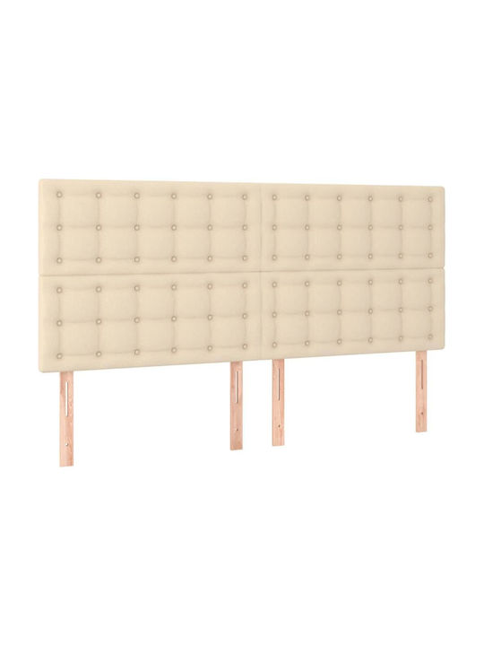 Bed Queen Upholstered with Fabric Blue with Slats & Mattress 160x200cm