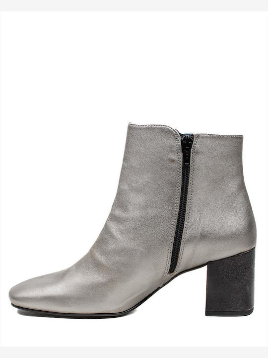 Paola Ferri Women's Leather Ankle Boots Silver