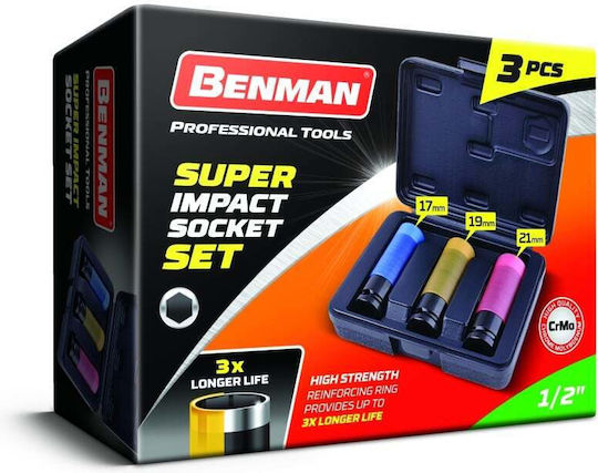 Benman Карудаки Air Шестограм Дълъг с Каре Приемник 1/2" Диаметър 21mm 1бр