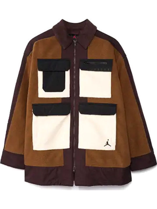 Women's Short Lifestyle Jacket for Winter Brown