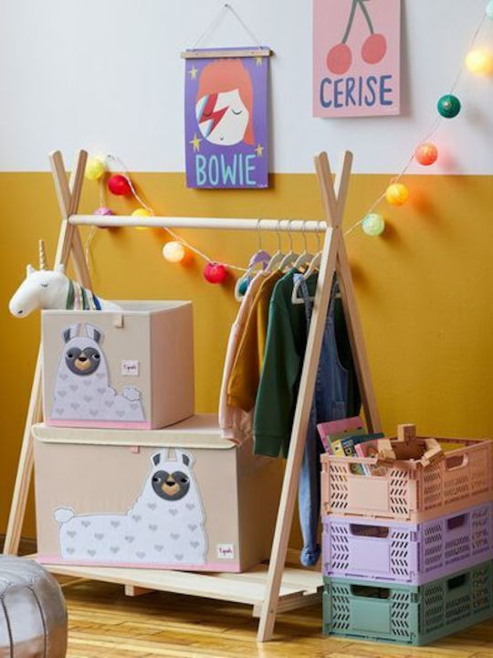 3 Sprouts Children's Folding Storage Basket made of Plastic Simple Yellow 29.2x21.6x12.7cm 1pcs
