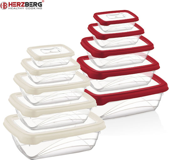Herzberg Bio Saver Lunch Box Plastic Beige L763IVO 5pcs