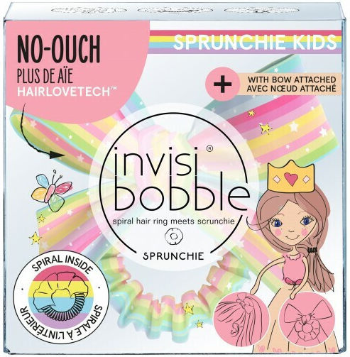 Tangle Teezer My Rainbow Princess Care Set & Invisibobble Kids Kids Hair Accessories & Tangle Teezer Small Original Children Pink Unicorn Kids Hairbrush 3+ Years