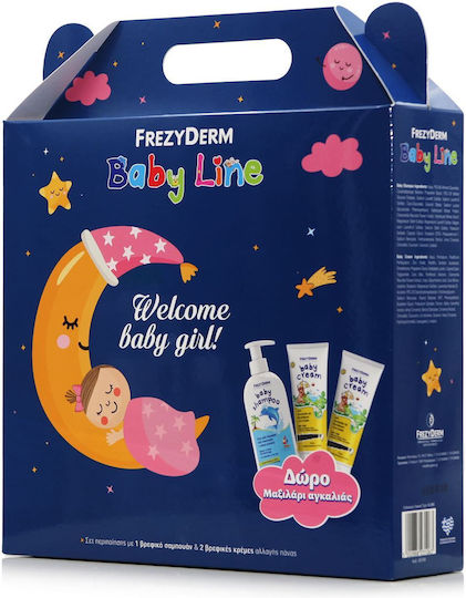 Frezyderm Welcome Baby Girl Σετ Περιποίησης 300ml & Baby Cream 2x175ml & Δώρο Μαξιλάρι Αγκαλιάς για Κοριτσάκι 4τμχ