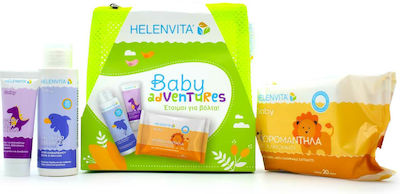 Helenvita Promo Baby Adventures Λαχανί Baby All Over Cleanser 100ml & Baby Nappy Rash Cream 20ml & Baby Wipes 20 τμχ & Νεσεσέρ 23pcs