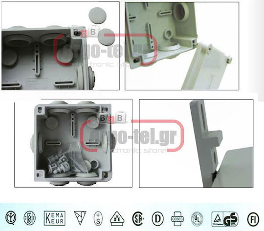 Marlanvil Surface Mounted Electrical Box Branching Watertight IP65 in Beige Color