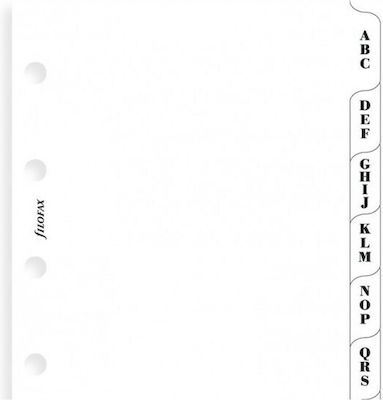 Filofax Divider with Latin Alphabet White