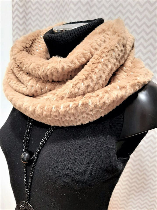 Verde Women's Fur Neck Warmer Beige