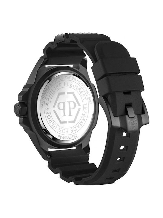 Philipp Plein The Skull Digital Men's Watch 44mm Battery With Black Rubber Strap