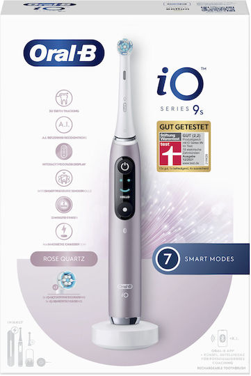 Oral-B iO Series 9N Electric Toothbrush with Timer, Pressure Sensor, and Travel Case Rose Quartz